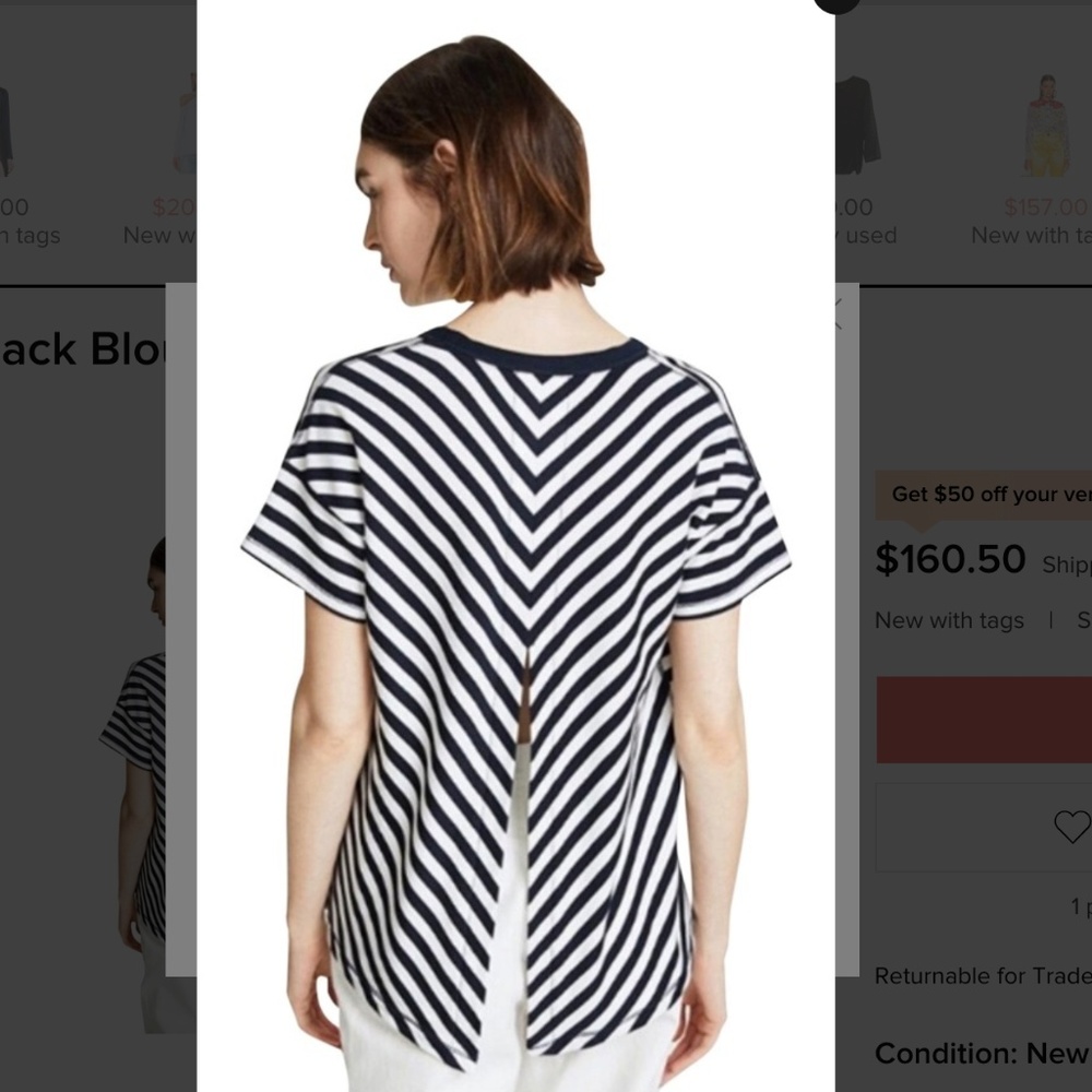 NWT Rag & Bone Kat Split Back Blouse Small